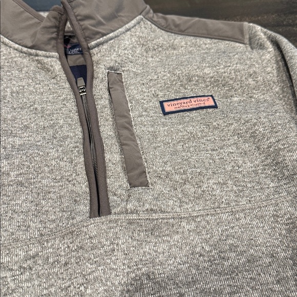 Vineyard Vines Heather Gray Quarter-Zip Pullover size Large L Men’s - Picture 3 of 8